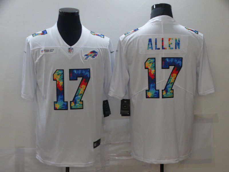 Men Buffalo Bills #17 Allen White Rainbow version 2021 Nike NFL Jersey